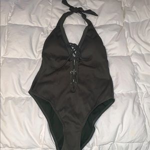 Halter Lace front one piece swimsuit